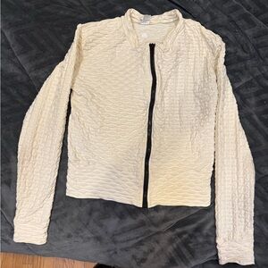 Cream Textured Women's Jacket